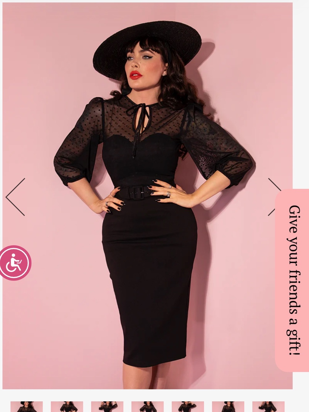 Vixen by Micheline Pitt Black frenchie wiggle Dress